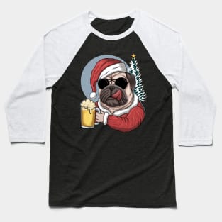 Christmas Pug Dog Baseball T-Shirt